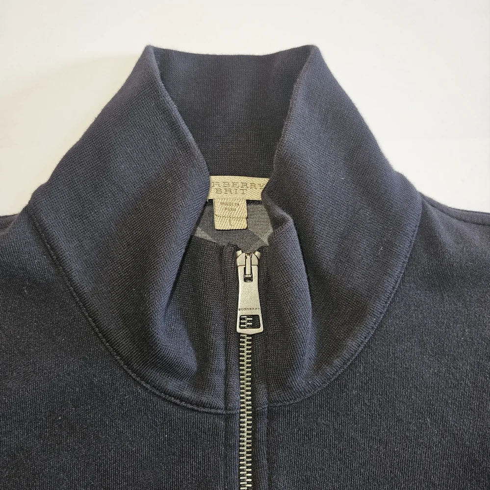 Burberry Brit Men's Large Navy Half Zip-Up Pullover - Picture 2 of 16